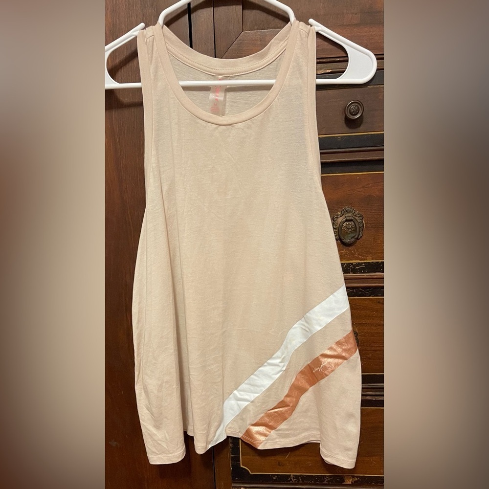 Betsey Johnson Performance women's racing stripe swing tank top